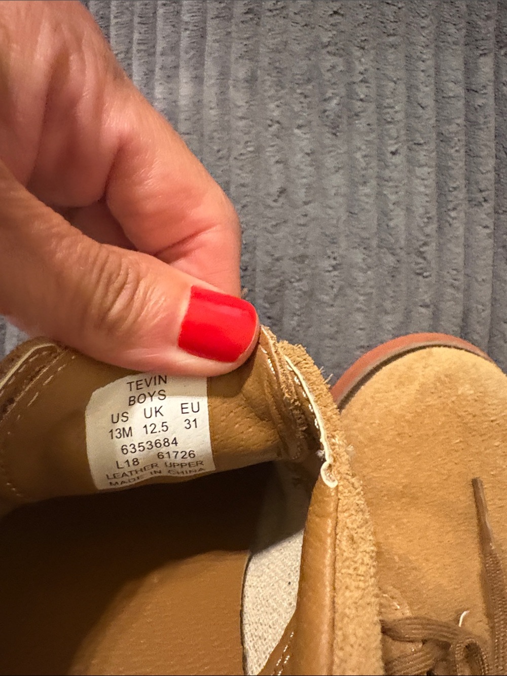 Sperry Kids Tan Suede Lace-Up Dress Shoes - Picture 3 of 4
